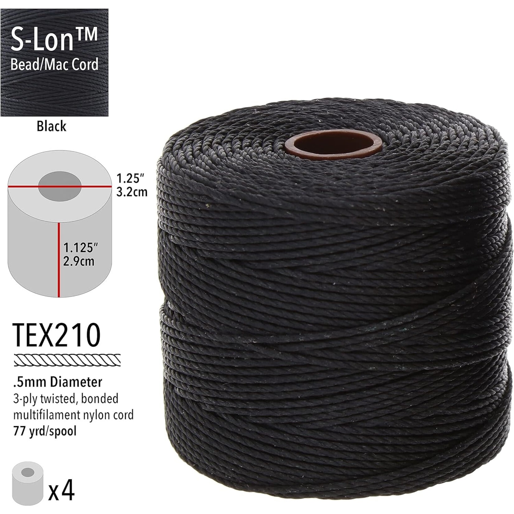 S-Lon TEX 210 Black - 77 Yard Spool