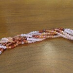 Rose Quartz and Carnelian 3x4 Faceted Rondelle Bead Strand