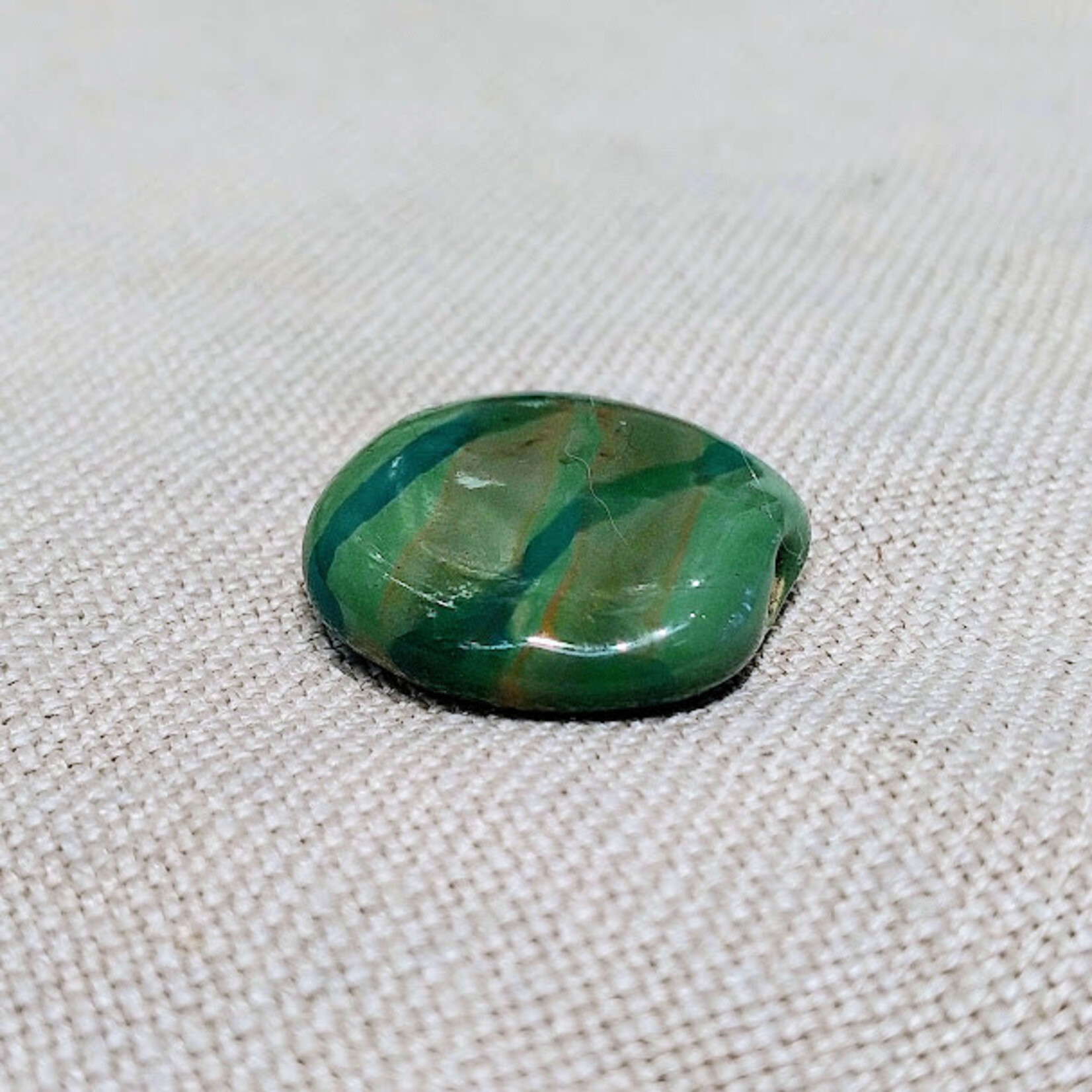Kazuri Bead Flat Green Three Colors