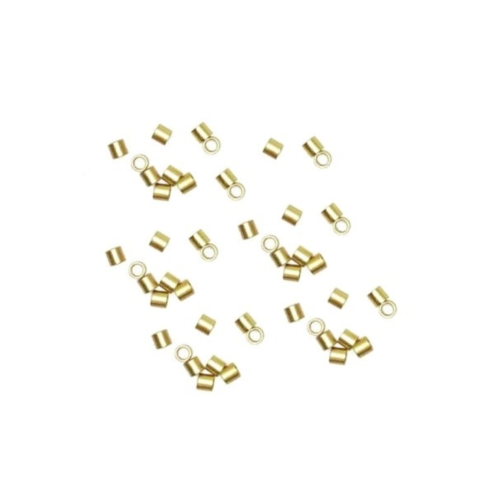 Satin Gold Plated Crimp Tube 2x2mm Nickel-Free - 50 pieces