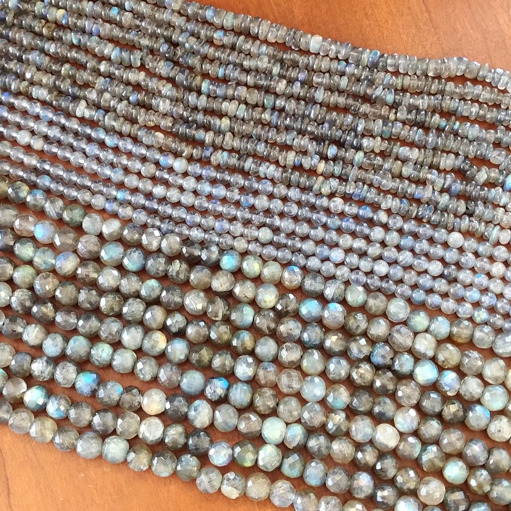 Labradorite 5mm Faceted Rounds Bead Strand