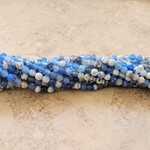 Blue Dyed Agate  3.5-4mm Faceted Bead Strand