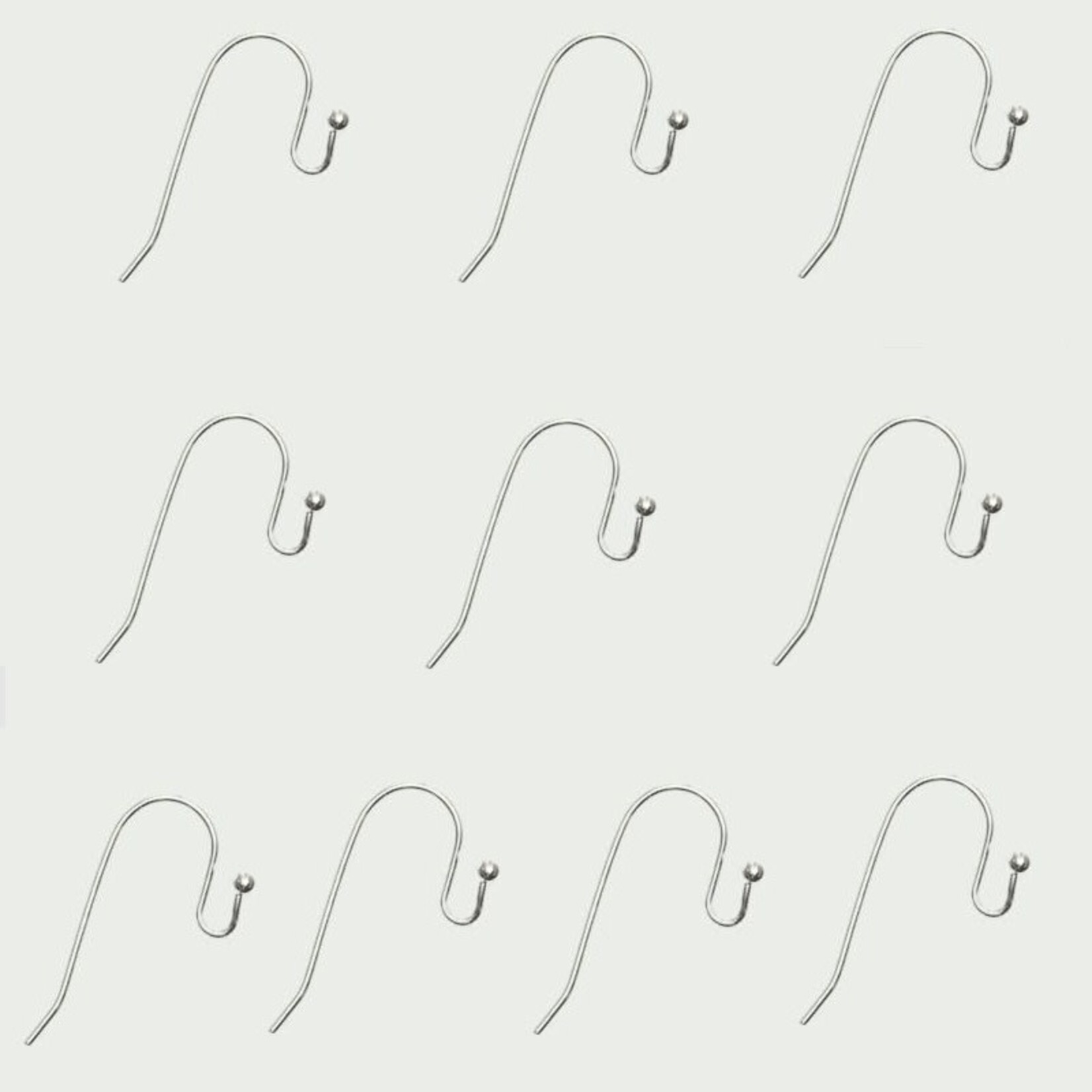 French Earwire Nickel-Free Silver Plated -  10 pieces