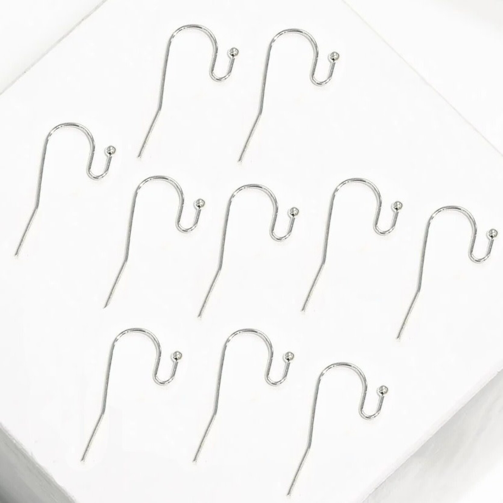 French Earwire Nickel-Free Silver Plated -  10 pieces