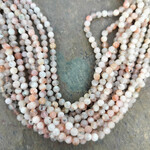 Sunstone  4mm Faceted Round Bead Strand