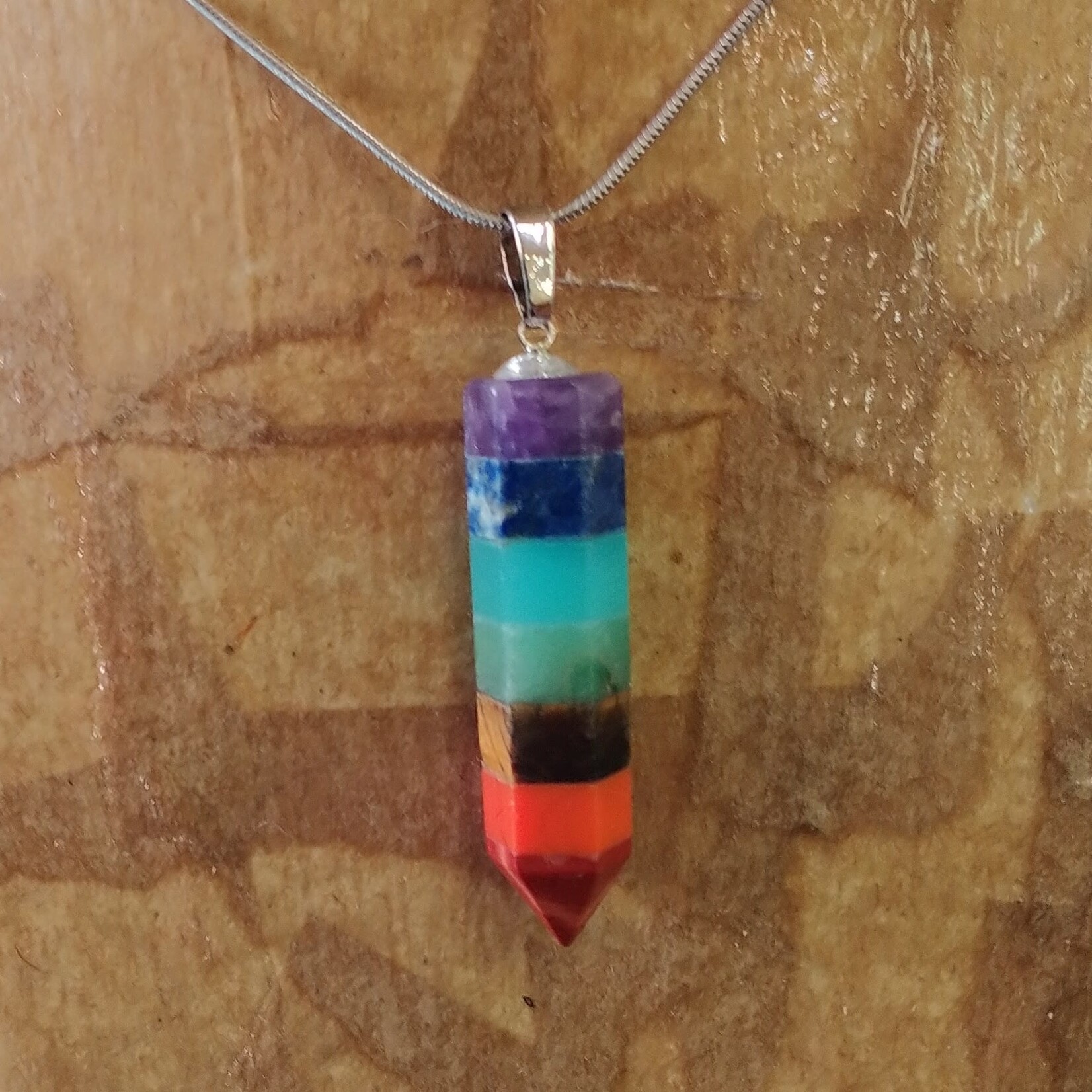 Chakra Gemstone 41mm Plumb Bob Pendant