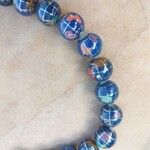 Globe 15mm Round Inlaid Gemstone Bead