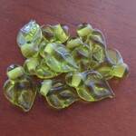 Leaf Transparent Lime Green Lampwork Glass Bead