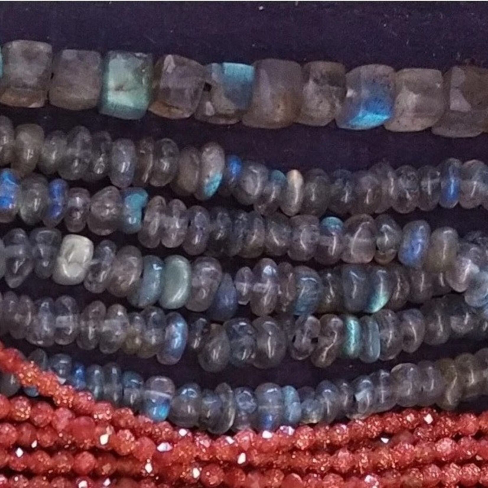 Labradorite 5mm Faceted Cube Bead 10" Strand