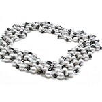 Czech Glass Pearl Chain 4mm Ant. Silver - 1 foot