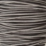 Leather 1.5mm Round Cord Metallic Grey - 1 foot
