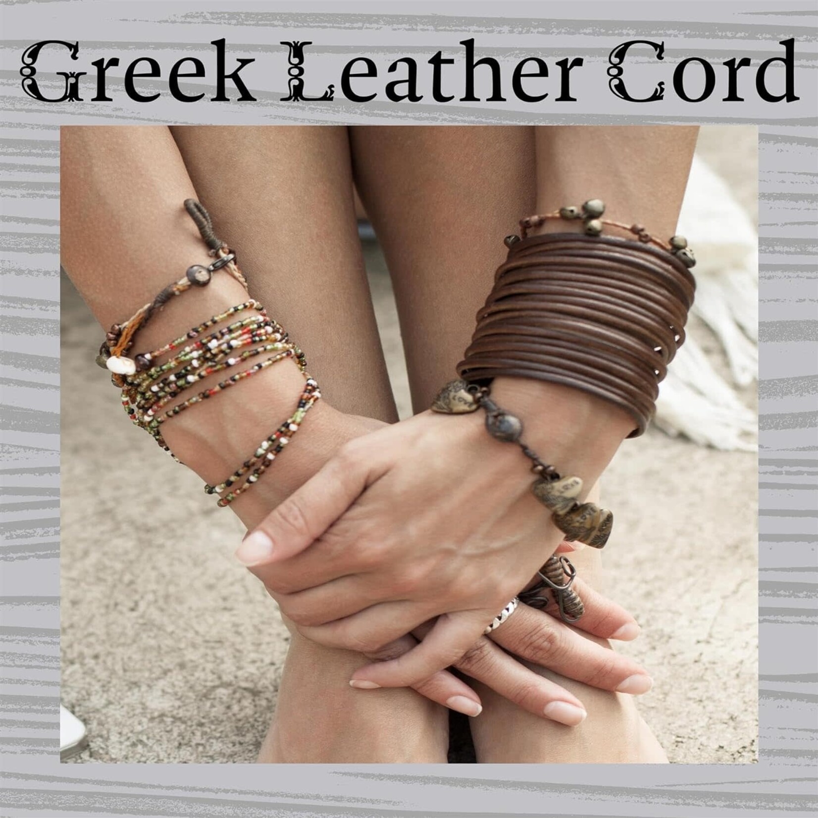 Leather 1.5mm Round Cord Brown (Greek) - 1 Foot