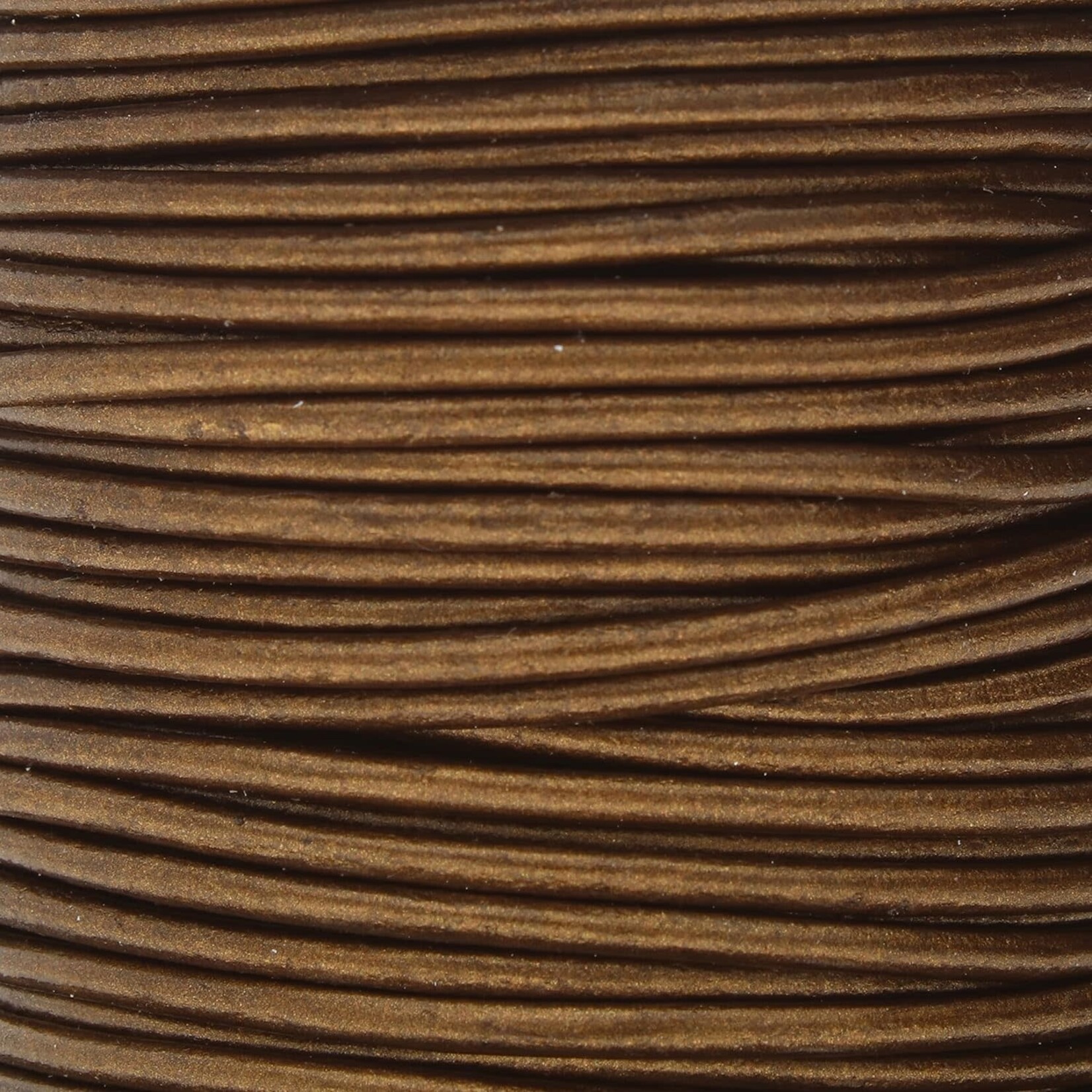 Leather 1.5mm Round Cord Metallic Kansa - 1 foot