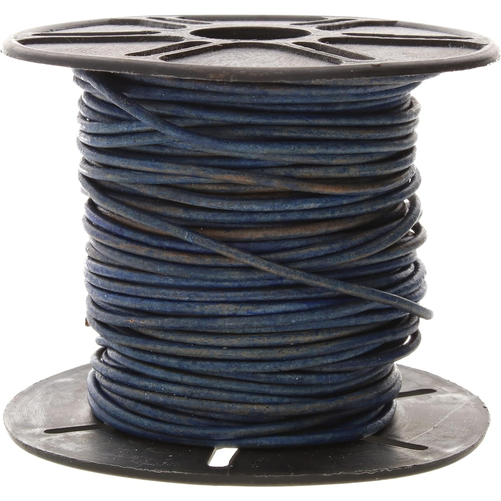 Leather 1.5mm Round Cord Dyed Antique Blue - 1 foot