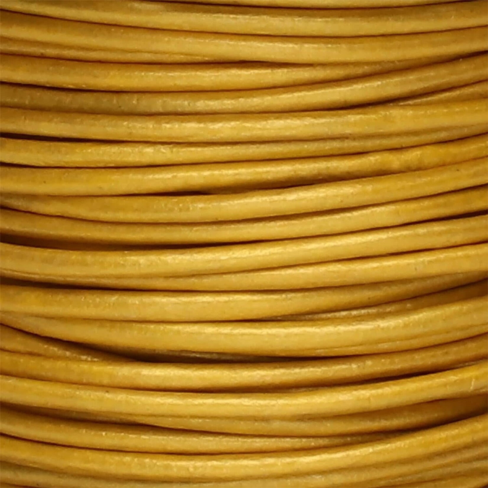 Leather 1.5mm Round Cord Metallic Gold - 1 foot