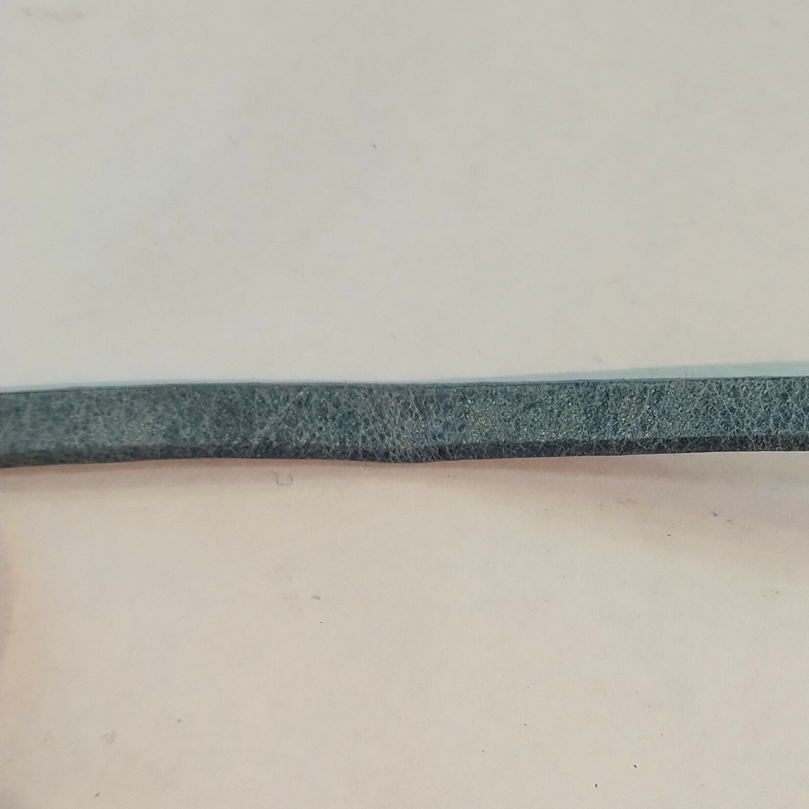 Leather Flat Strap Italian 5x2mm Blue - 1 Inch