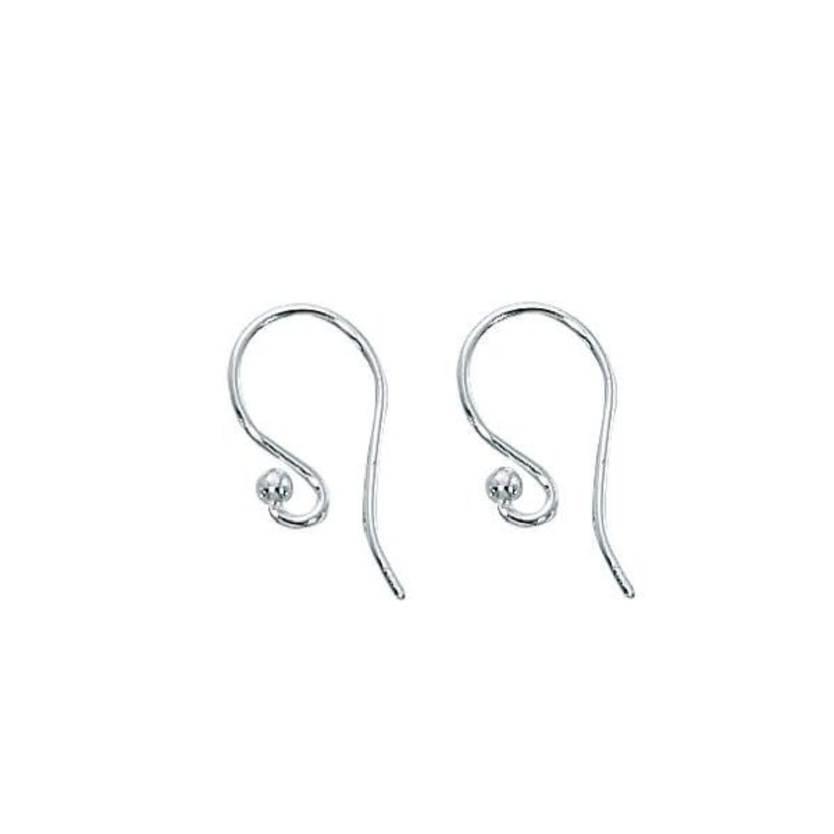 Sterling Silver Earwire W/ Loop & 2mm Ball - Pair