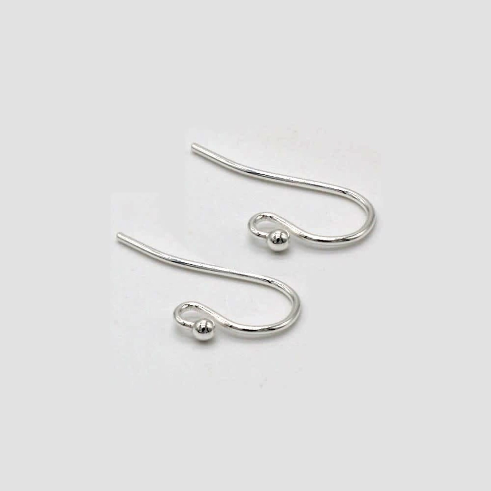 Sterling Silver Earwire W/ Loop & 2mm Ball - Pair