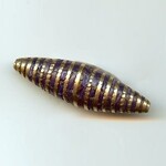 Tibetan Bicone 45x14mm Inlaid Lapis Brass Bead