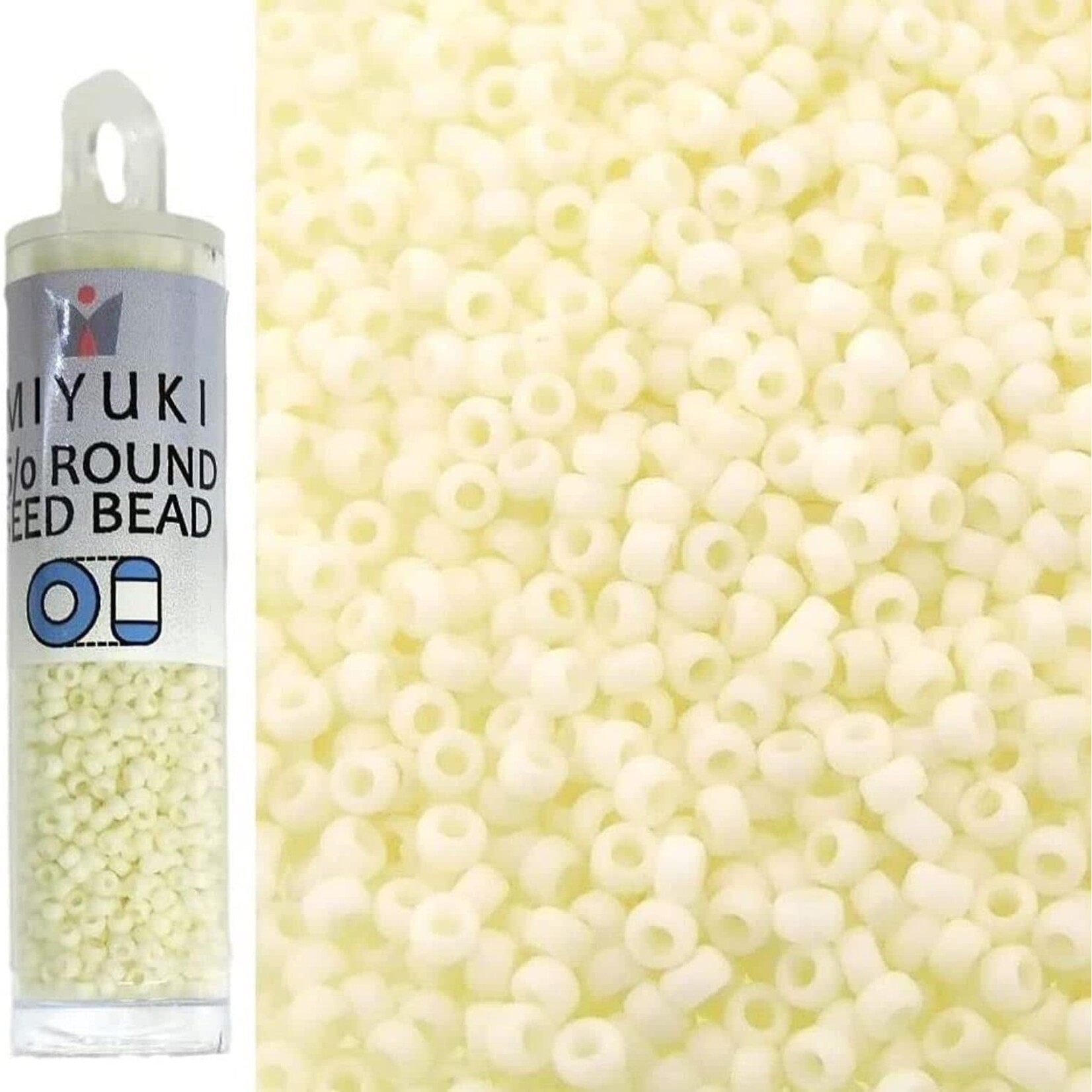 Miyuki Miyuki 15/0 Round Matte Cream Seed Beads