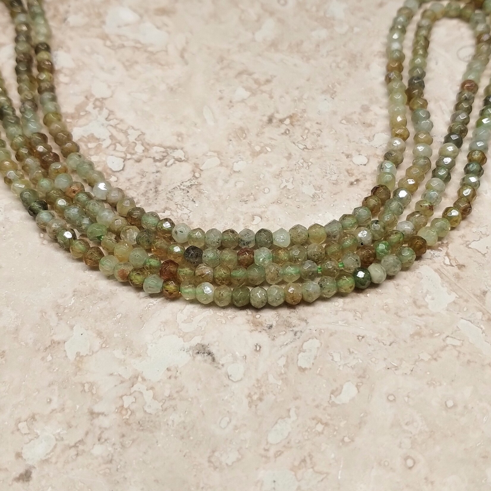 Green Garnet  3mm Bead Strand