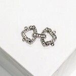 Pave Crystal 2-Strand Buckle Clasp Set - Nickel-Free Antique Silver Plated
