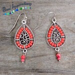 Bead Inspirations Filigree Crystal Coral Earrings - Ready to Wear