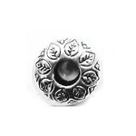 Pewter Large Hole Spacer Bead - Etched Leaves