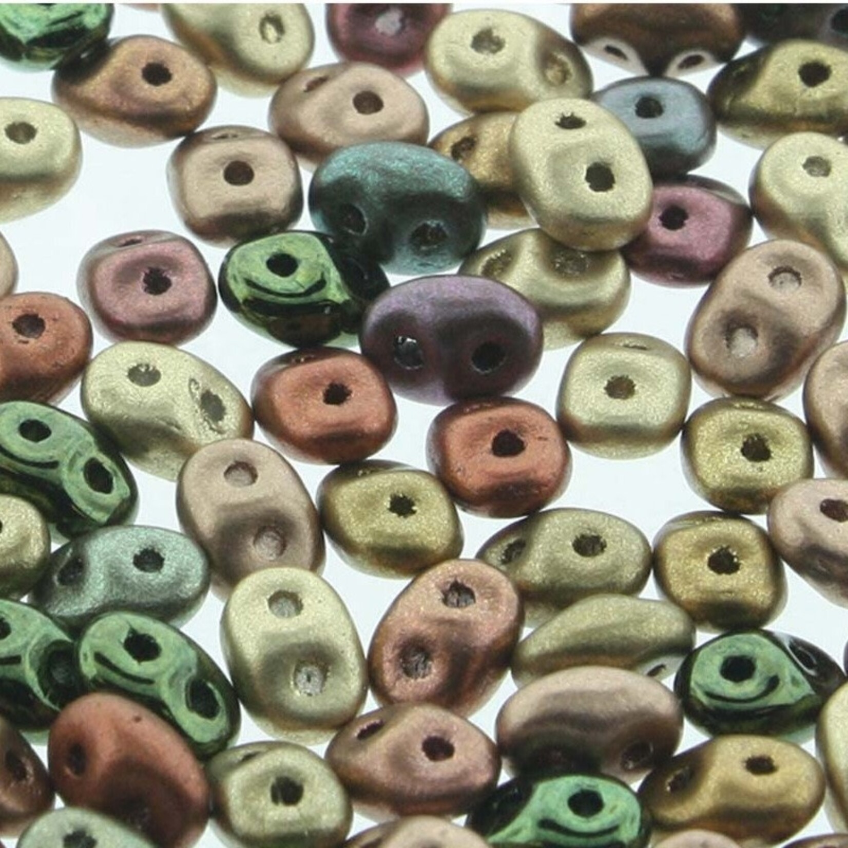 Matubo Superduo Beads Vintage Copper Mix Beads - 22.5gm Tube