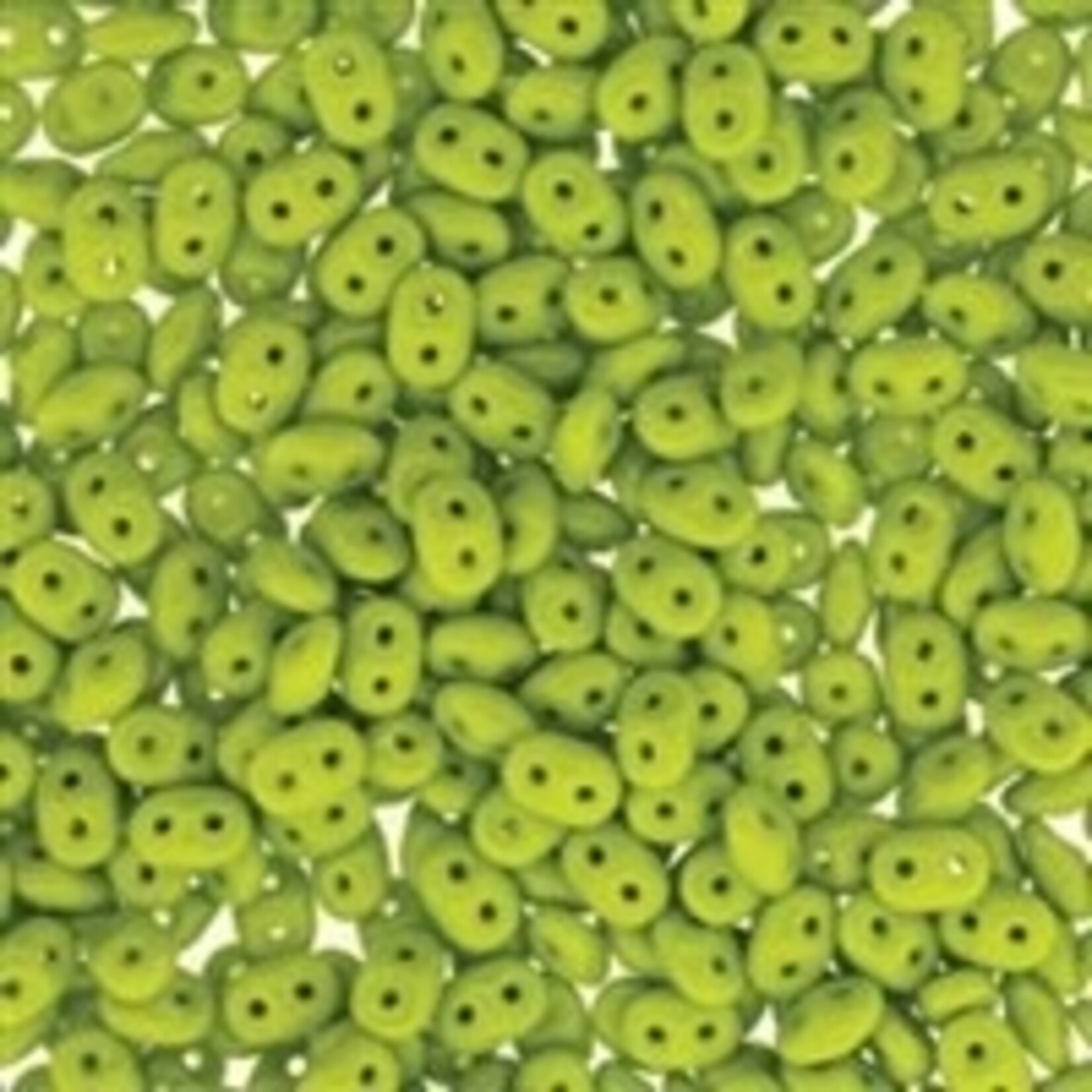 Matubo Superduo Opaque Green Beads - 22.5gm Tube