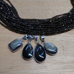 Golden Sheen Obsidian Sterling Silver Pendant