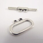 2-Strand Decorative Oval Pewter Toggle Clasp