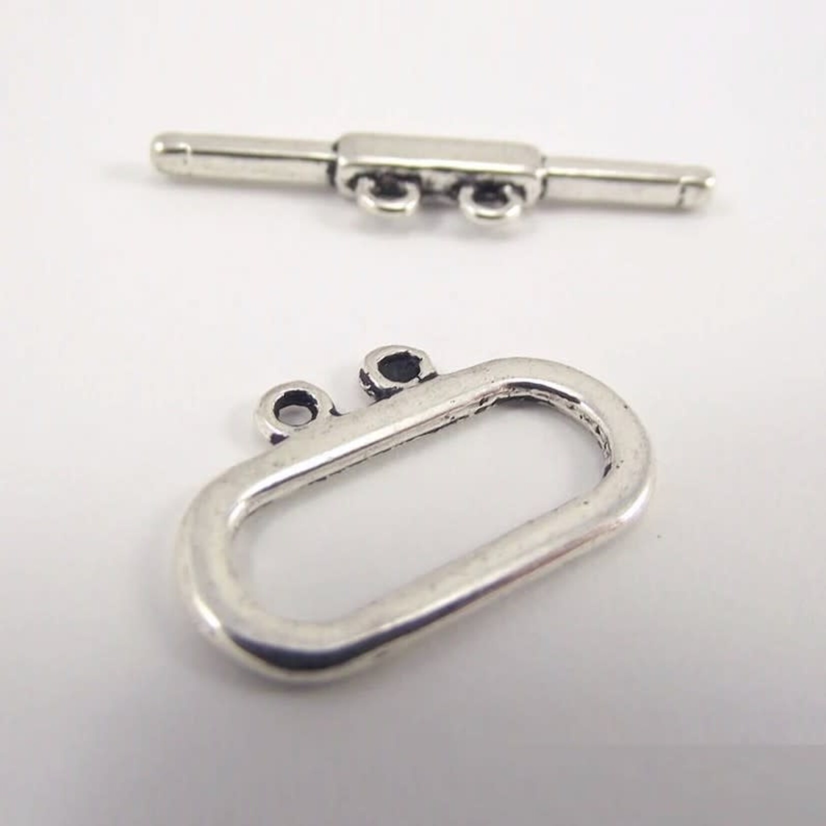 Decorative Oval 2-Strand Pewter Toggle Clasp