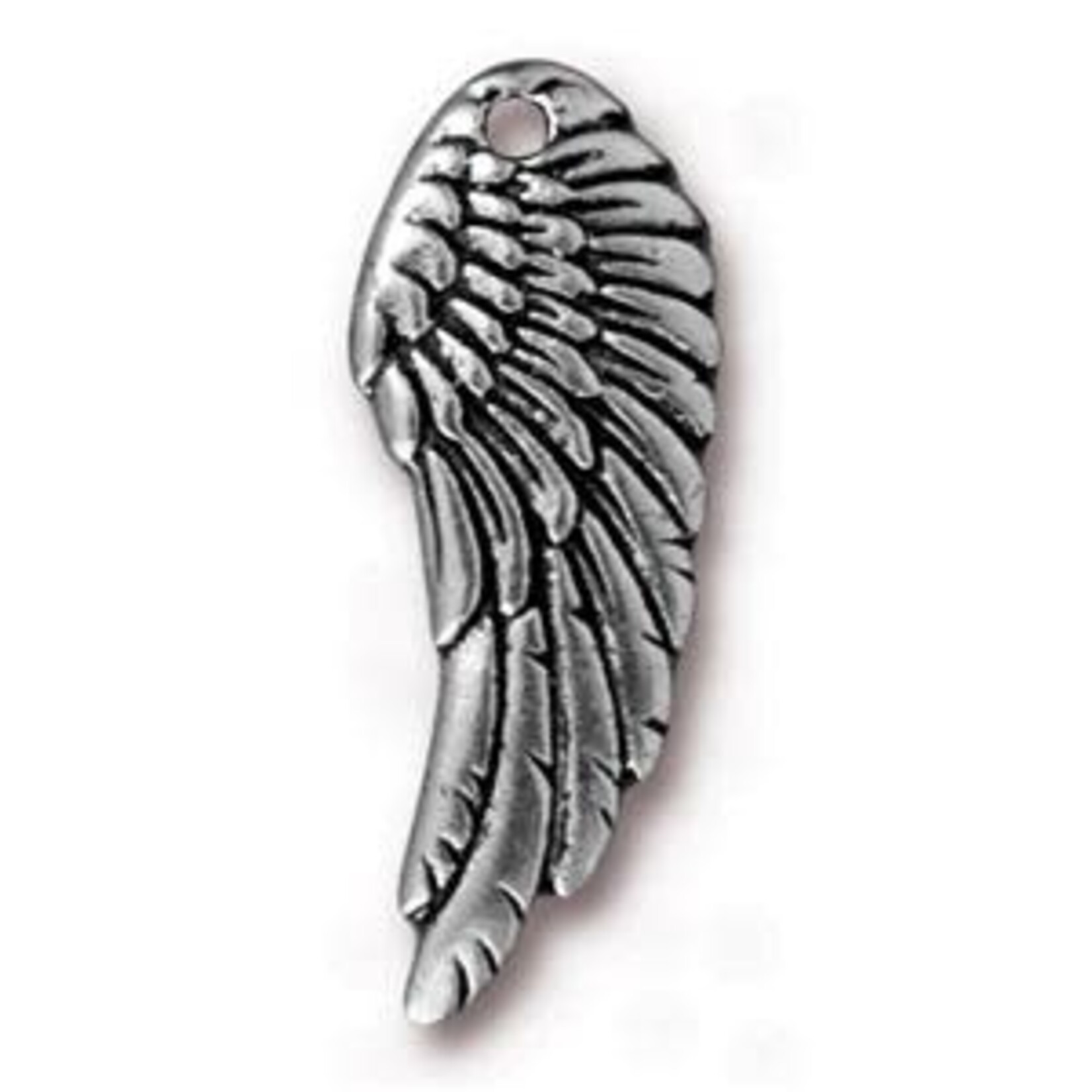 TierraCast Left Angel Wing Charm - Antique Silver Plated