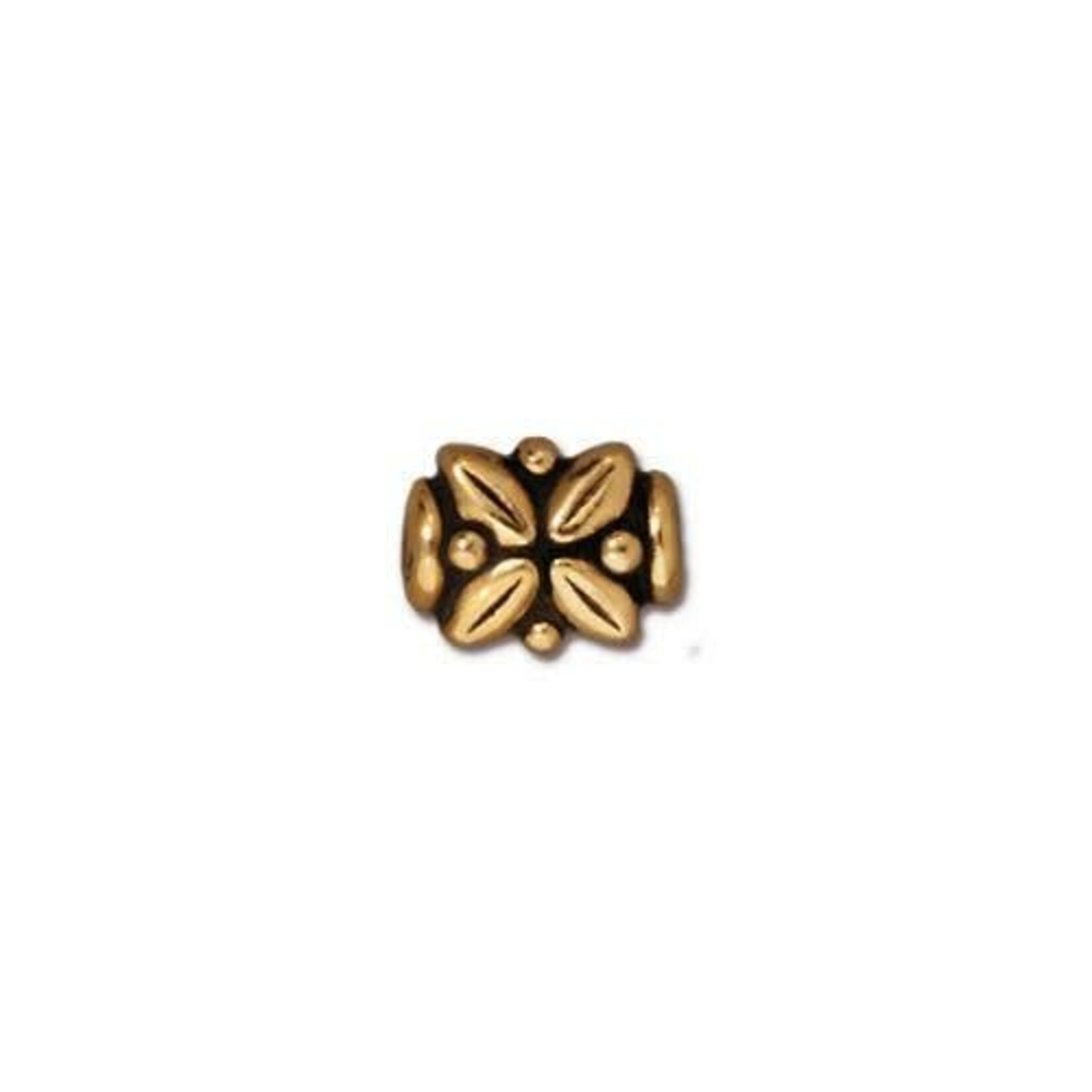 TierraCast Leaf Bead Antique Gold Plated