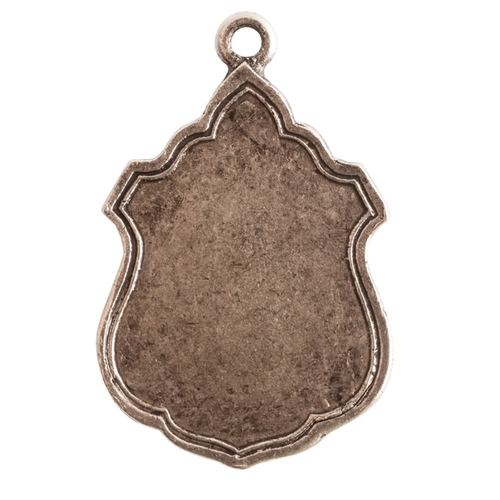 Nunn Design Nunn Design Flat Tag Ornate Ensign Antique Silver 1 Hole Pendant