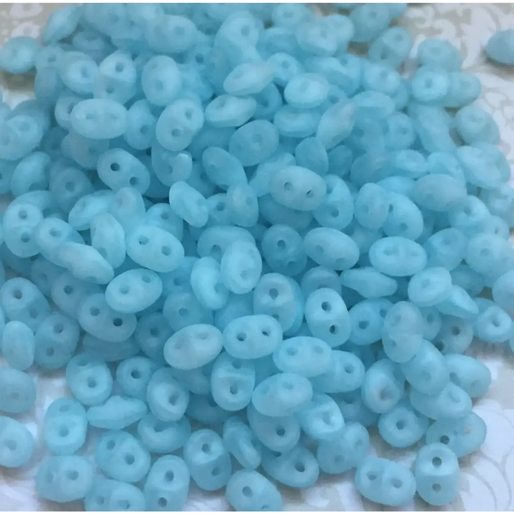 Matubo Superduo Beads Matte Opal Aqua Beads - 22.5gm Tube