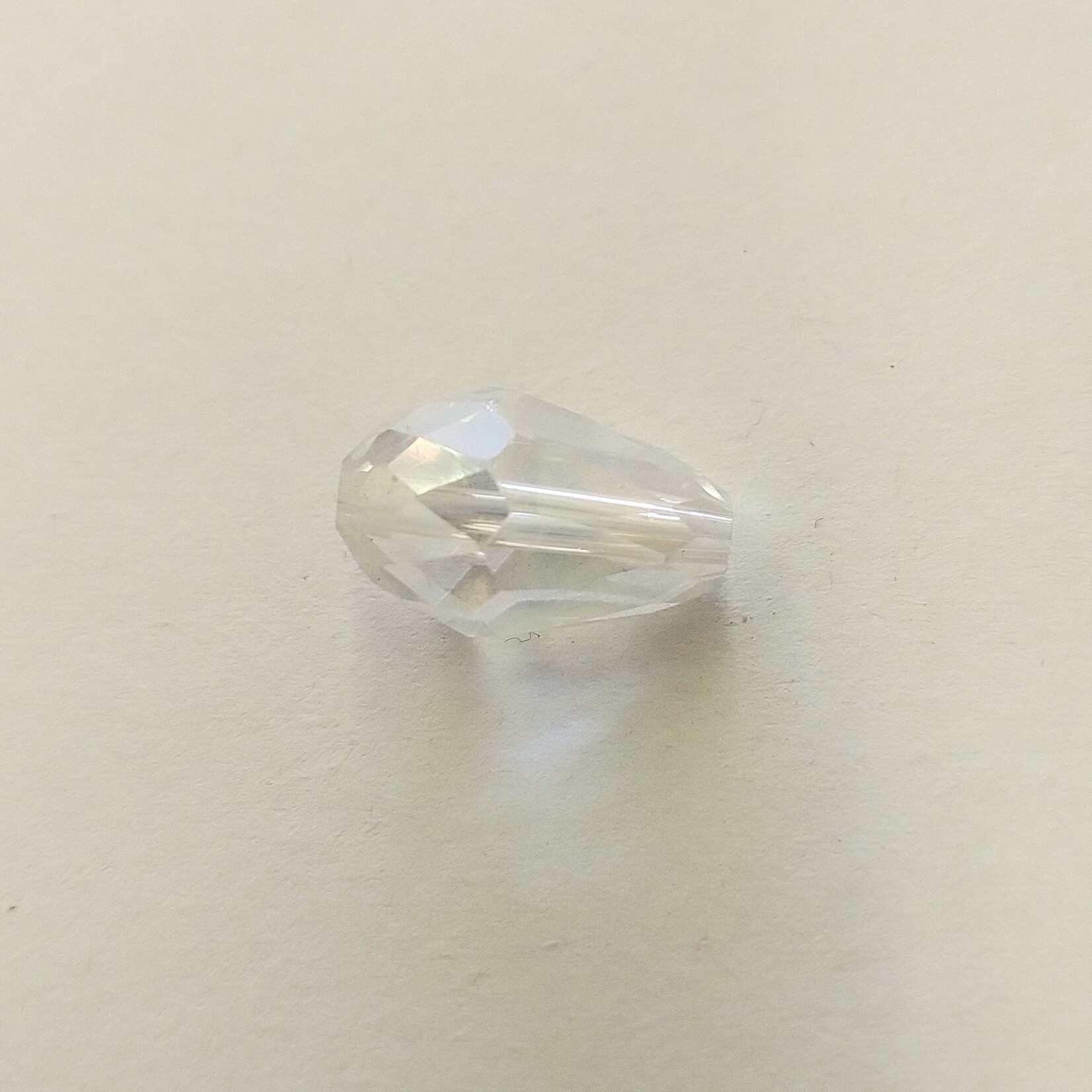 Faceted Crystal Teardrop 15x10mm Clear AB Bead