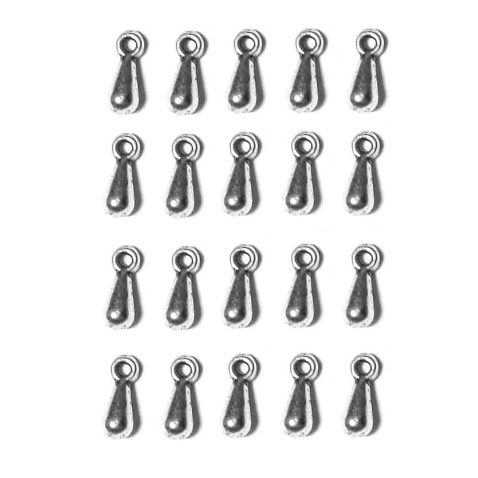 Teardrop Small 7mm Pewter Charm - 20 Pieces