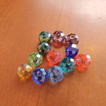 Faceted Crystal Rondelle  8x10mm Mixed Colors - 12 Pieces