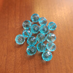 Faceted Glass Rondelle 6x8mm Aqua Bead - 15 Pieces