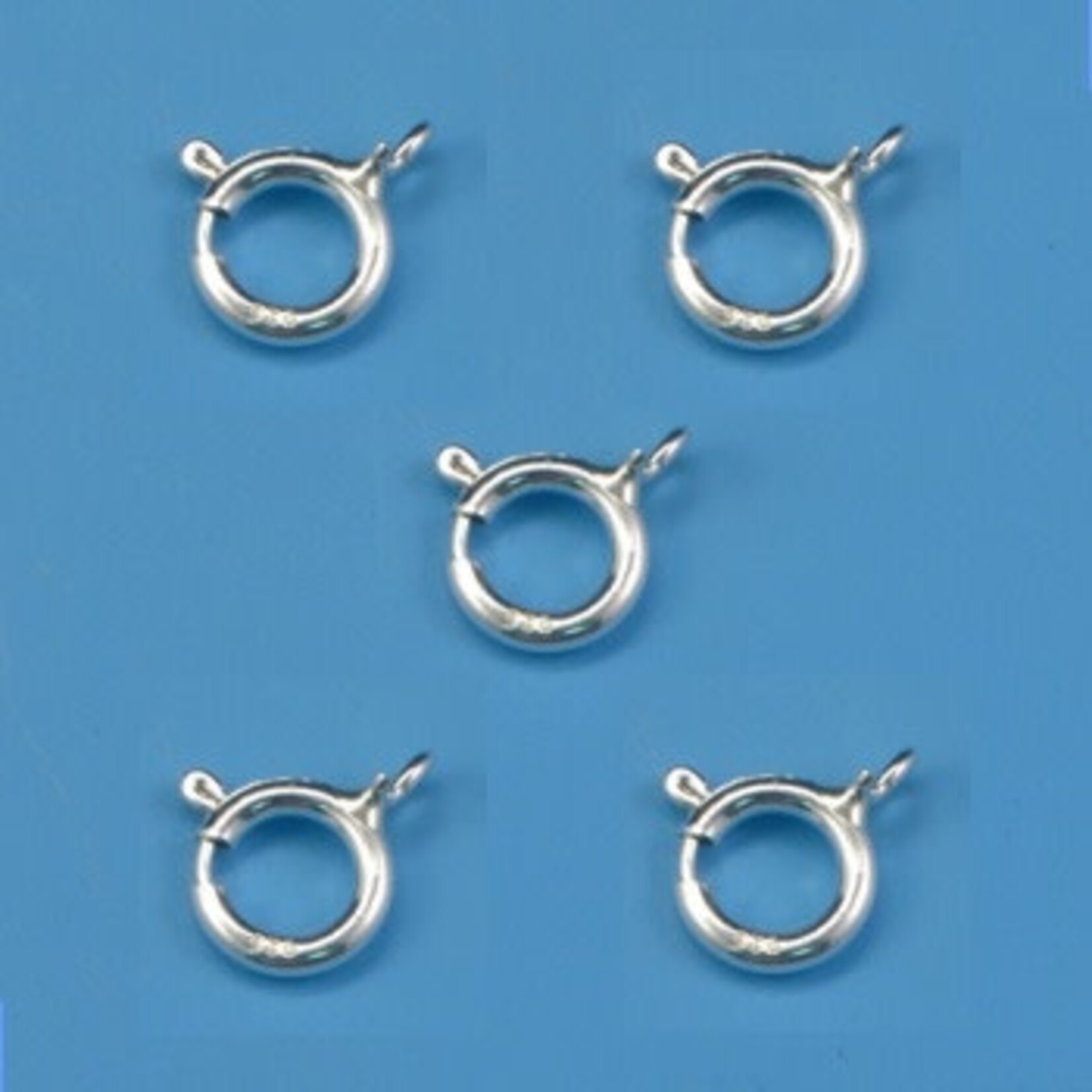Sterling Silver 7mm Spring Ring - 5 Pieces