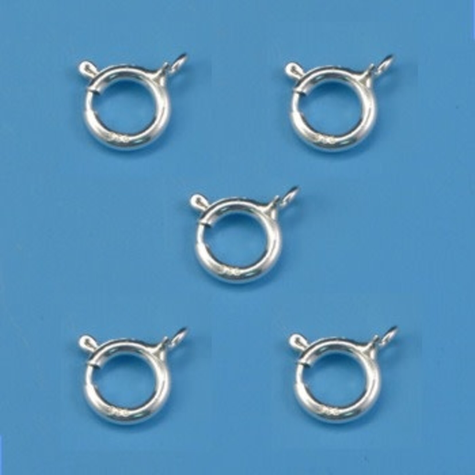Sterling Silver Spring Ring 7mm - 5 Pieces
