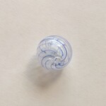 Hollow Lampwork Glass 14/16mm Clear and Blue Swirl Round Ball