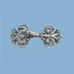 Sterling Silver 3 strand Fancy 14.5mm Hook And Eye Clasp - Set