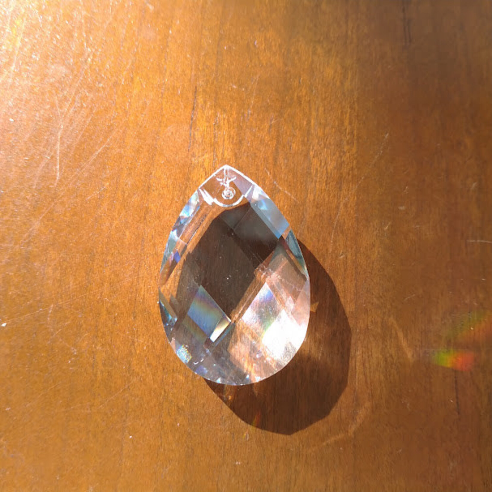 Crystal Flat Teardrop Prism 38x25mm