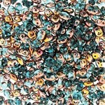 Matubo SuperDuo Beads Aqua Capri Gold Beads w/ Czech Shield - 22.5gm Tube