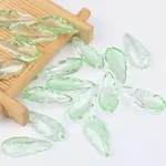 Glass Leaf 10x23mm Green Bead