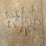 Sterling Silver Earwire with Rhodium - 10 Pieces