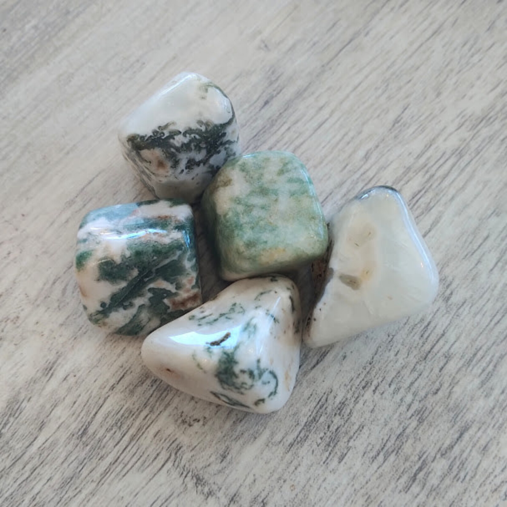 Moss Agate Tumbled Healing Approx. Stone 20-30mm